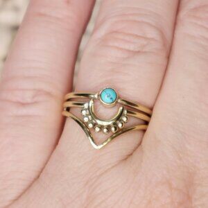 Layered Turquoise Ring | Artistic Handmade Design